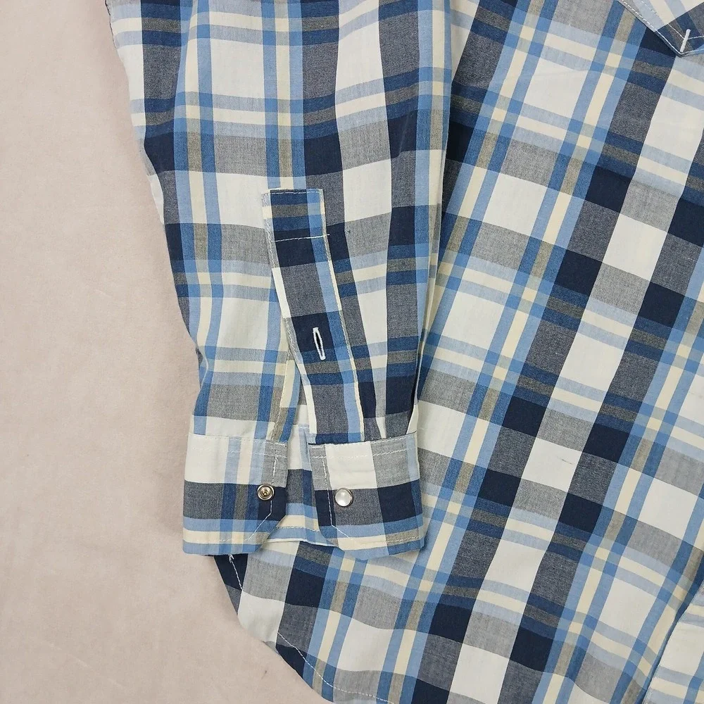 Levis Medium Mens Shirt Western Cowboy Pearl‎ Button 21x27 Vintage Has Defects